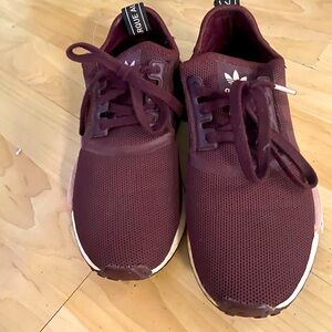 Perfect new dark maroon n white adidas- I need to have room for new Nikes